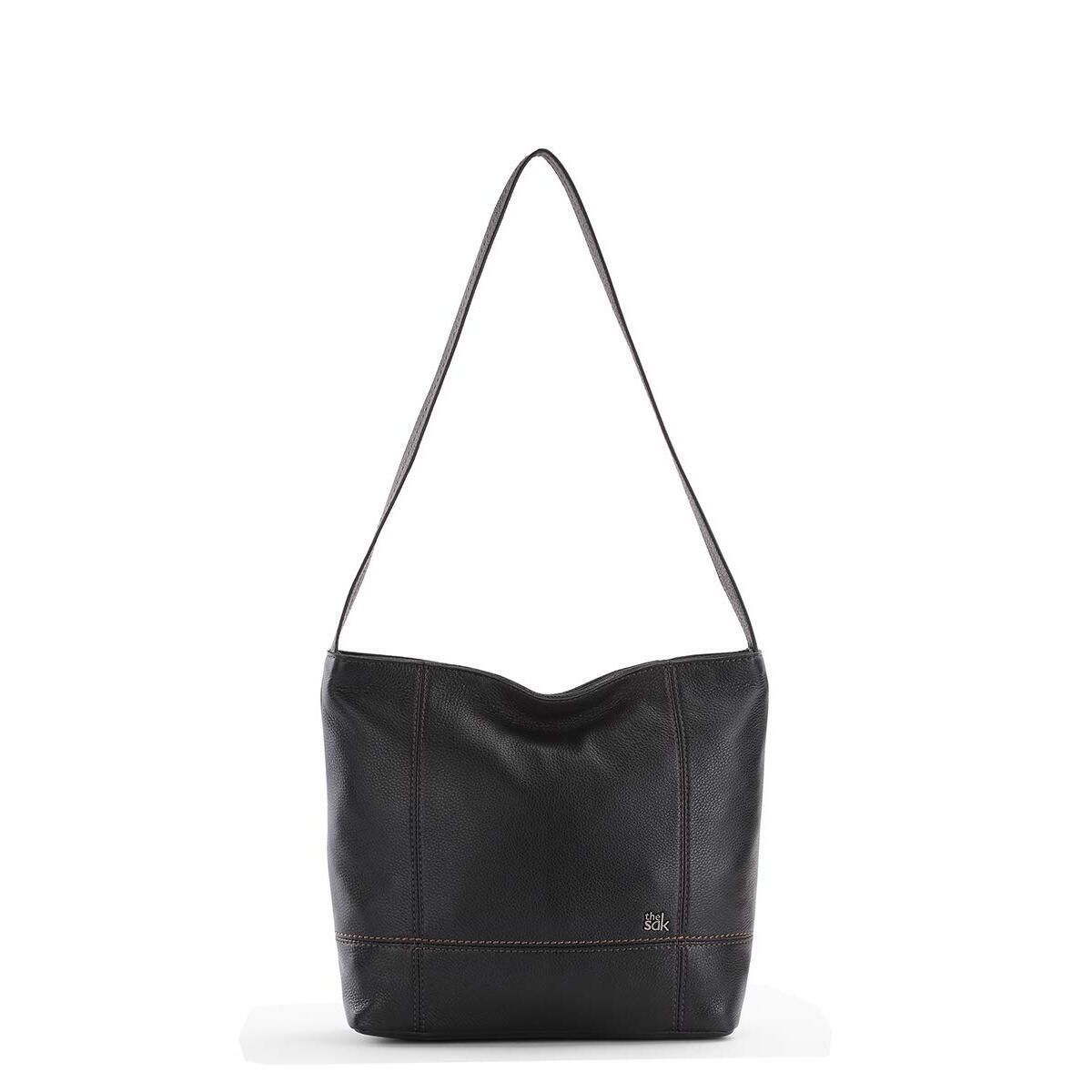 8755 De Young Hobo In Leather, Single Shoulder Strap, Black